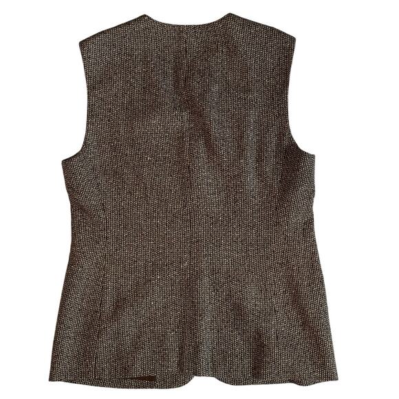 A Line Anne Klein Women's Brown Wool Vest Button Down Women's Size 6 Vintage 90s - Picture 3 of 11